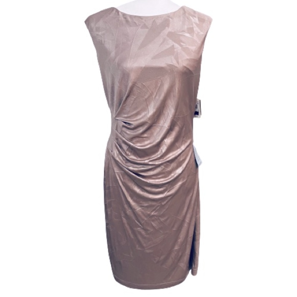 Aidan Mattox Draped Sleeveless Sheath Dress